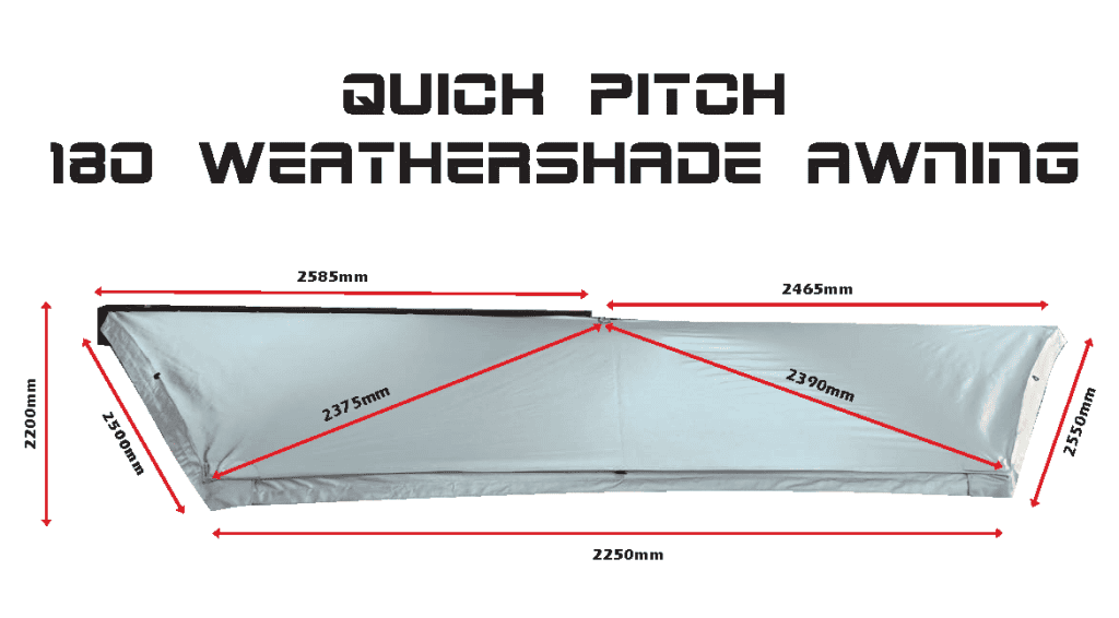 Quick Pitch 180 Weathershade Awning - obrazek 5